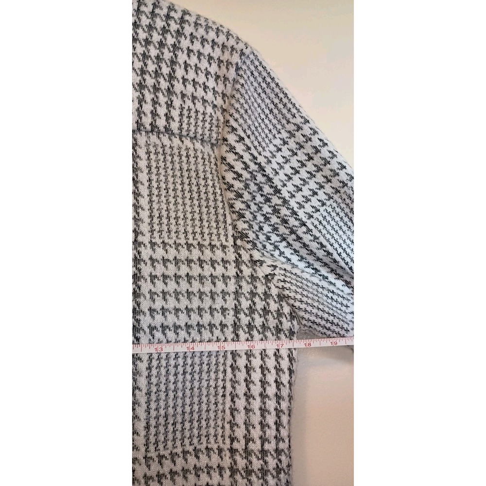 Calvin Klein L Grey Houndstooth Plaid Open Front Soft Knit Coatigan NWT - Picture 11 of 12